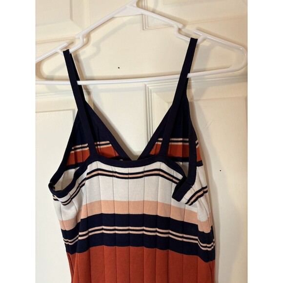 Jolie & Joy Multicolor Striped Bodycon Knit Tank Dress Size XL Navy Rust - Picture 4 of 7